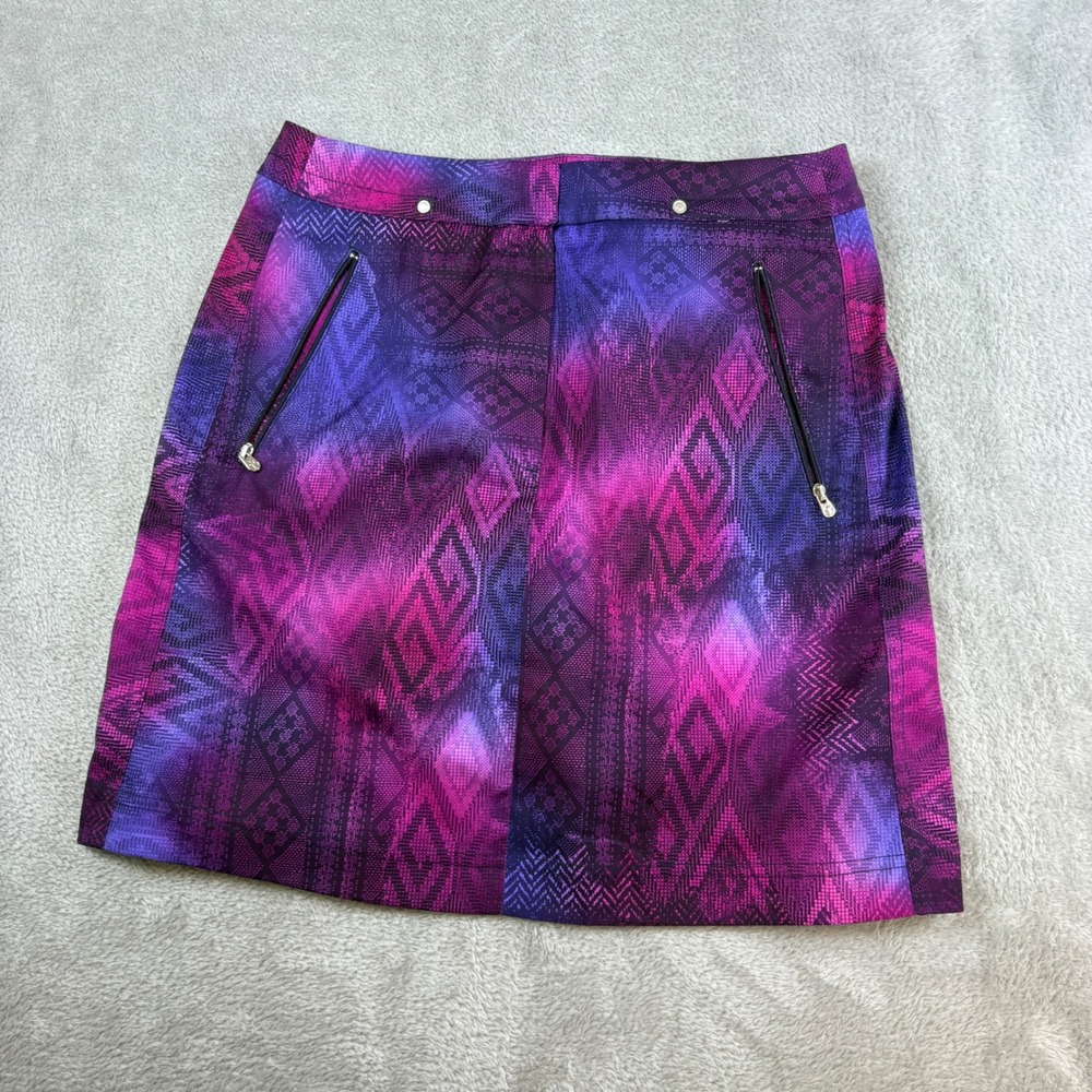 Tail Tech Skirt Womens 2 Performance Golf Skort Tribal Print Purple Pink Stretch